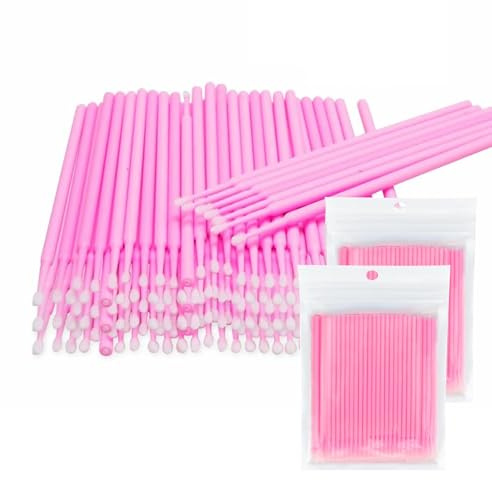 Zegnuem Wimpernbürste, Micro Applikatoren Pinsel, Einweg Applikatoren Pinsel Wimpernverlängerung Zubehör, wimpernbürstchen, Wimpern Bürste für Mak Up Nägel Beauty Wimpernverlängerung(200 Stück)