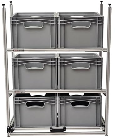 VOBI Wohnmobil Regal Regalsystem Tower 3, mit Auszügen, 687x407 mm (1 Auszug und 2 Regalrahmen)