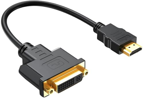 HDMI to DVI Adapter, Mini DVI to HDMI Adapter Cable Bi Directional, Female DVI to Male HDMI Dual Link Converter Support 1080p Full HD 60Hz for PC Monitor TV Projector Gaming Console Display Connection