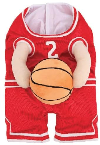 Hundekostüm, lustiges Hunde-Basketball-Kostüm mit Ball, weiches Polyester, Halloween, S-Größe