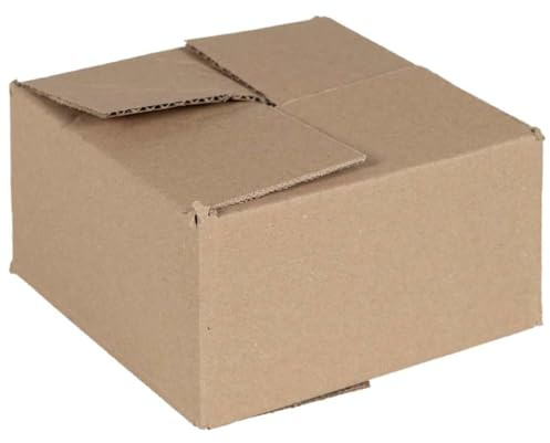LoogCape Faltbox mit Speicher 50 Stück Natur 15 x 15 x 8 cm platzsparende Organizerboxen für Küche Bad Schlafzimmer Büro Kisten, faltbare Aufbewahrungskisten aus Karton für Ordnungssysteme