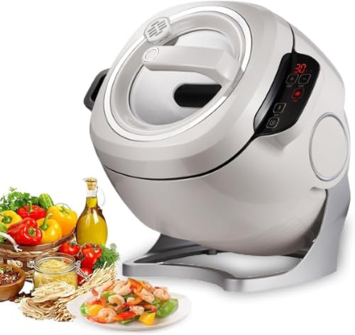 6L Automatischer Kochtopf, 2000W Gastro-Küchenmaschine, 360° Rotation, Touch-Display