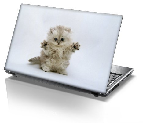 TaylorHe Folie Sticker Skin Vinyl Aufkleber mit bunten Mustern für 15 Zoll 15,6 Zoll (38cm x 25,5cm) Laptop Skin Kätzchen, niedlich