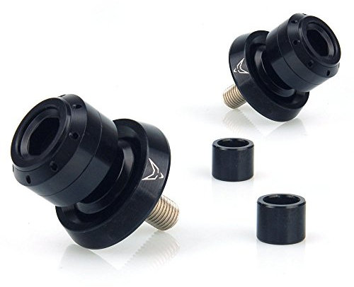 RACEFOXX Ständeraufnahmen mit Schleifschutz, Aufnahmen, Montageständer, Motorradständer, Bobbins, gefräst, M8, schwarz eloxiert, 1 Paar