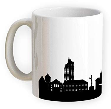 Tasse Osnabrück Skyline - Bürotasse Kaffeebecher Städtetasse 5 Farben für Osnabrücker & Fans, Umzug Richtfest Architekt (schwarz)