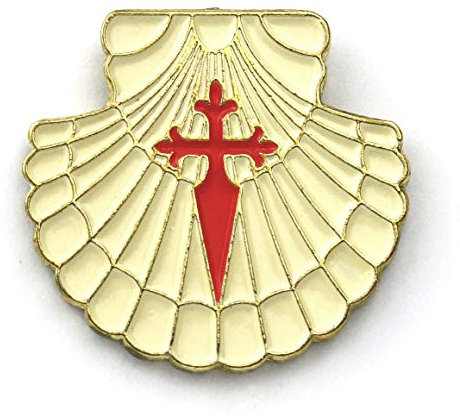 Pin’s/Broche Coquille Saint-Jacques avec Croix de Saint-Jacques