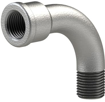 RIEGLER 112830-TFB 1-10 Bogen 1, lang, 90°, IG/AG, Rp/R 1, schw. Temperguss feuerverz., 1Stk