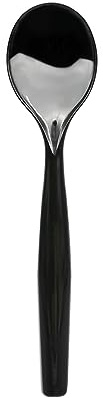 Party Essentials 9 Count Heavy Duty Hard Plastic Serving Spoons, 10, Black
