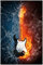 Wallario Poster - Feuer-Wasser-Gitarre in Premiumqualität, Größe: 61 x 91,5 cm (Maxiposter)