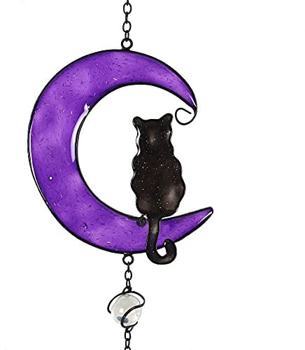Jones Home & Gift Cat On The Moon Hanging Windchime
