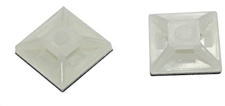 100x Klebesockel für Kabelbinder 12,5x12,5mm Weiß natur Selbstklebend