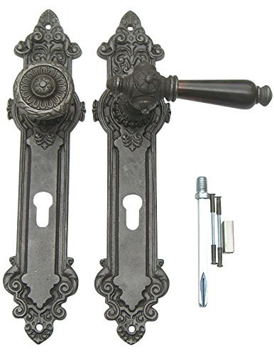 Haustür Beschlag Gründerzeit Jugendstil Gusseisen antik #48-1a-GHN