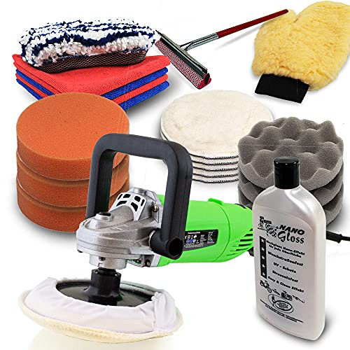MS Point BITUXX® Sparset Poliermaschine 950 Watt Schleifmaschine Autopolierer Poliergerät Autopflege KFZ Pflege Autolackaufbereitung PKW