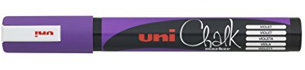 uni-ball 186236 - Fenster- & Kreidemarker UNI CHALK PWE-5M, 1,8 - 2,5 mm, Rundspitze, violett, 1 Stück