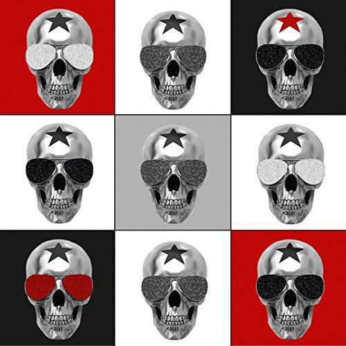 Eurographics Memo Board mag1031 Deutsche Magnete, Glas, Eurographics Rocking Skulls Deco Magnet, Multi-Colour, 11.5 x 1.8 x 20.5 cm