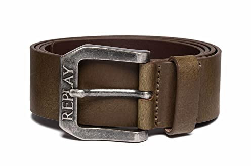 Replay Herren Gürtel aus Leder, Dark Wood Brown 110 (Braun), 85