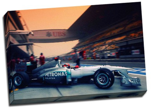 F1 Formel 1 Dämmerung Leinwand-Kunstdruck, 76,2 x 50,8 cm