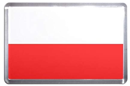 Poland Flag - Medium Plastic Fridge Magnet