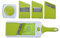 Brandani 54050 mandolina ABS regolabile con contenitore PS e lame SS, verde