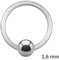 Treuheld Piercing Klemmring - Stahl - Silber - 1.6mm [08.] - 1.6 x 14 mm (Kugel: 5mm)