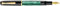 Pelikan 983395 Kolbenfüllhalter Classic M200, vergoldete Edelstahlfeder, F, grün-marmoriert