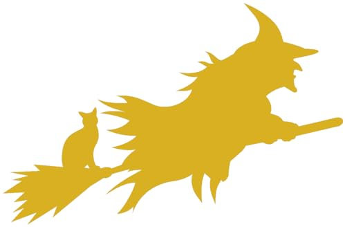 Samunshi® Aufkleber Halloween Hexe Autoaufkleber 8 x 5,2cm goldmetalleffekt