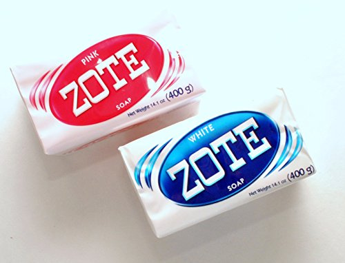 Zote Laundry Bar Soap Variety Pack - White and Pink - 2 Bars by Zote
