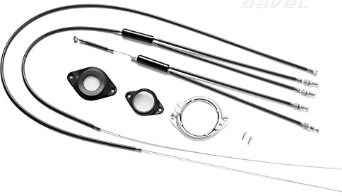 Bavel BMX Bike Gyro Brake Cables Front + Rear (Upper + Lower) Spinner Rotor Set Kit (black)