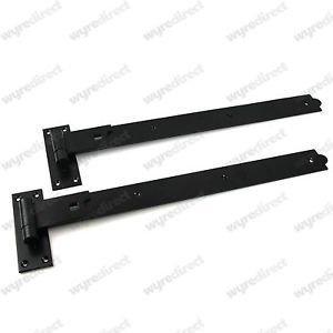 Wyre Direct Gate Hinges Straight 600mm 24 Pair Black Heavy Duty Hook And Band Hinge