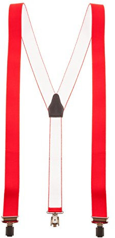 shenky Hosenträger | 3er Clips | 3,5cm Breite | verstellbar | Basic | Y-Form | elastisch | für Oktoberfest Fassnacht Karneval Hochzeit Skihosen | Damen & Herren | Skihosenträger | Rot