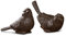 Loberon Deko-Vogel 2er Set Birdy, Schöne Antik-Patina, Detailliert Gefertigt, Garten-Accessoires, Gartendekoration, Tierfiguren, Gusseisen, braun