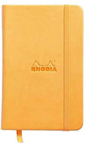 Rhodia 118568C Web Notebook (elfenbein, 90 g, DIN A6, 10,5 x 14,8 cm, liniert, dot grid) 1 Stück orange