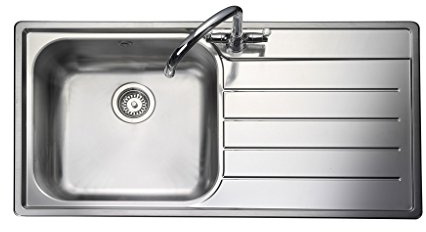 Rangemaster OL9851R Oakland Drainer RH Inset Stainless Steel Kitchen Sink 1.0 Single Bowl Free Waste, Stainless