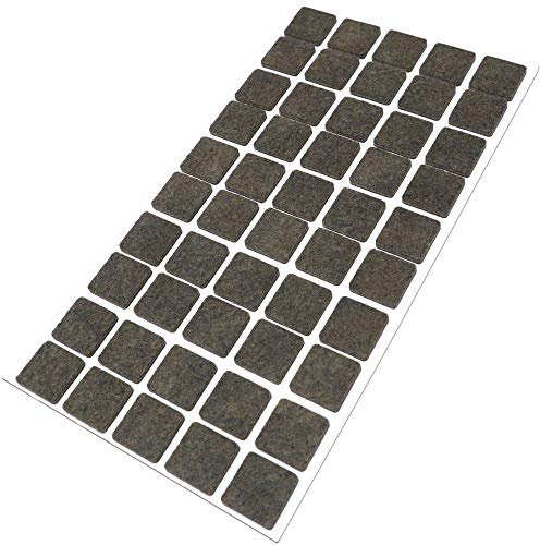 Adsamm® / 50 x feltrini autoadesivi/Marrone / 20x20 mm/Quadrato/piedini per mobili in feltro da 3.5 mm di spessore/pad protettivi per arredi