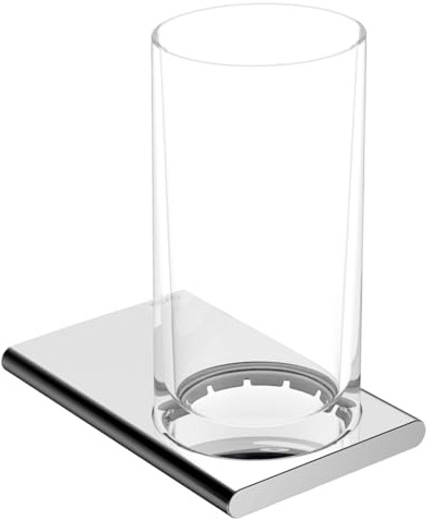 Keuco 11550019000 Glashalter Edition 400, komplett mit Echtkristall-Glas, verchromt