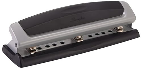 Swingline 74038 Lochstanzer, Precision Pro, verstellbar, 2-3 Löcher, 10 Blatt Stanzkapazität, schwarz/grau