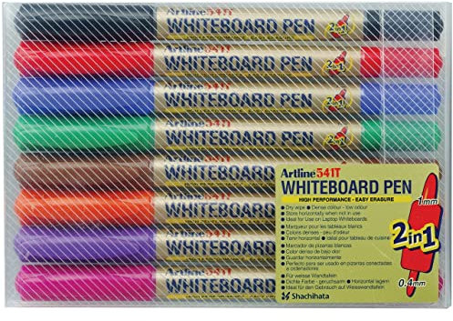 Artline 2-in-1 Whiteboard Pen (Wallet of 8 Assorted Colours)