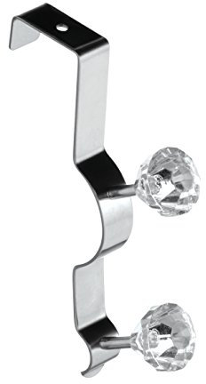 Premier Housewares Diamante Double Over Door Hook - Clear