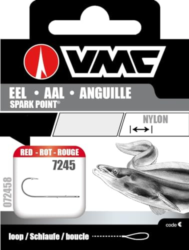 VMC Perfect Aal Spark Point rot Haken Aalhaken gerader Schenkel 07245, Hakengröße:6