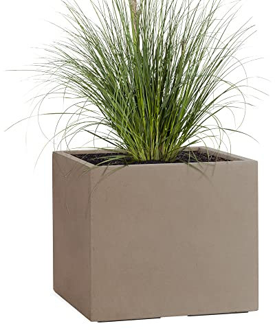 Pflanzwerk® Maceta Cube Chocolate 46x55x55cm *Resistente a Las heladas* *Protección UV* *Calidad Europeo*