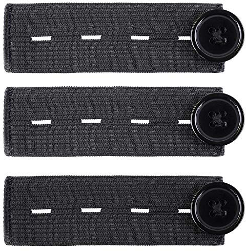 Comfy Fit Mamaband Hosenerweiterung – Hosenbunderweiterung für die Schwangerschaft – 3er Pack in Schwarz