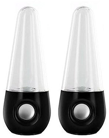 Tenlacum USB Powered LED Lights Dancing Water Fountain Audio Speaker for PC Laptop Phone Mobile Phones (Black)