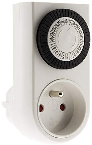 Otio - Programmateur Mini Journalier Mécanique avec Interrupteur à Voyant - Conception Flexible pour Fonctionnement Continu - Usage Intérieur - Blanc - Compact