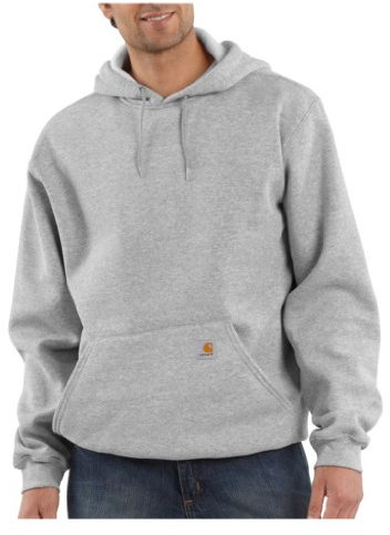Carhartt Men's Big & Tall Midweight Sweatshirt Hooded Pullover Original Fit,Heather Gray,XXX-Large