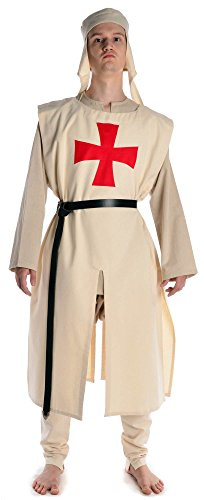 HEMAD Waffenrock Tempelritter rotes Tatzenkreuz Mittelalter Baumwolle