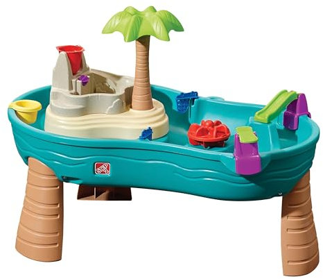 Step2 Splish Splash Wasserspieltisch Jungle | Großer Wassertisch mit 10-teiligem Zubehörset | Garten Wasser Spieltisch für Kinder in Blau..