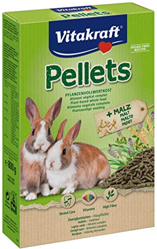 Vitakraft Pellets - Cibo per Conigli Nani con Erba Medica - Promuove la digestione (7 x 800 g)