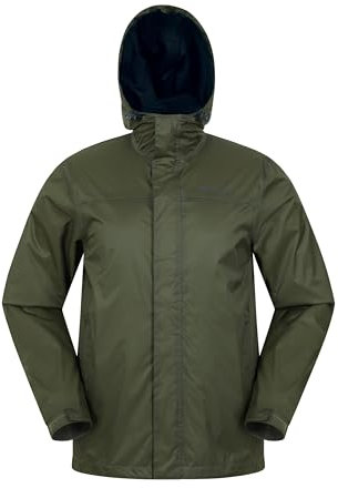 Mountain Warehouse Torrent Mens Waterproof Rain Jacket - Waterproof & Lightweight Raincoat with Taped Seams, Zipped Pockets - For Spring Summer Travelling & Outdoors Green M