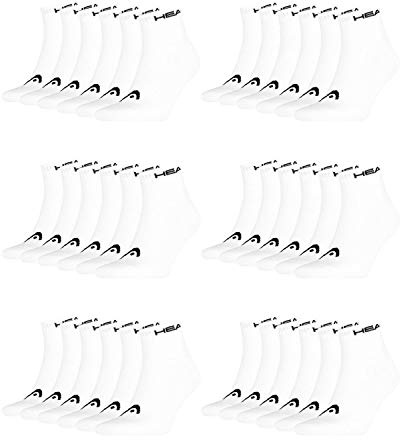 HEAD Unisex Quarter Sportsocken 18er Pack, Größe:43-46;Farbe:White (300)