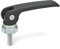 Ganter Normelemente | Exzenterspanner mit Schraube - 927-63-M6-40-A-B | Grifflänge l1: 63mm | Gewinde d2: M6 | Hebel Zink-Druckguss, schwarz | 1 Stück
